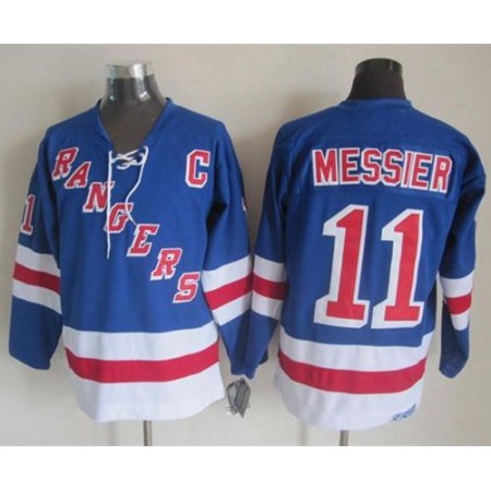 Rangers #11 Mark Messier Light Blue CCM Throwback Stitched NHL Jersey