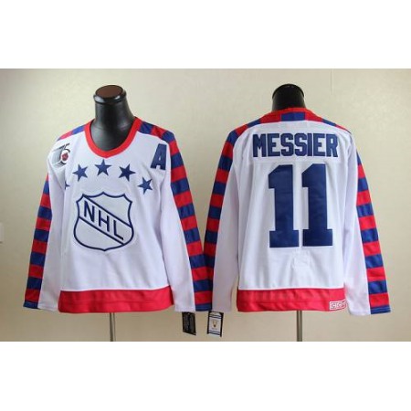 Rangers #11 Mark Messier White All Star CCM Throwback 75TH Stitched NHL Jersey