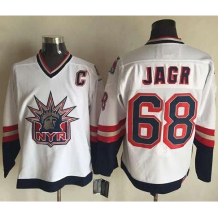 Rangers #68 Jaromir Jagr White CCM Statue of Liberty Stitched NHL Jersey