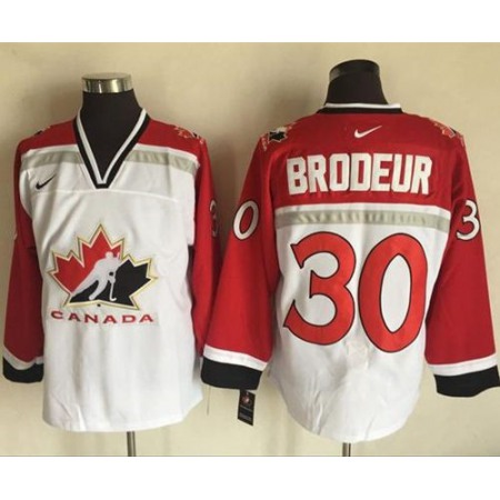 Team CA. #30 Martin Brodeur White/Red Nike Throwback Stitched NHL Jersey