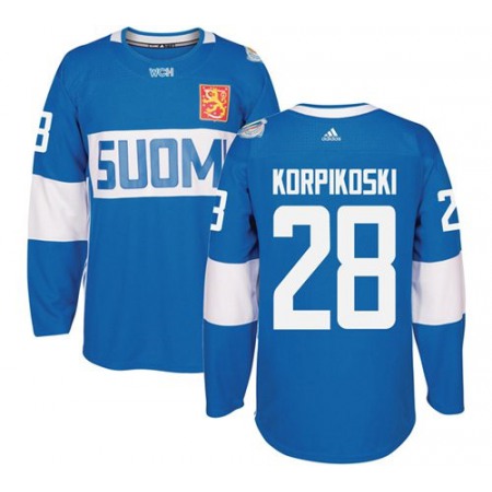 Team Finland #28 Lauri Korpikoski Blue 2016 World Cup Stitched NHL Jersey