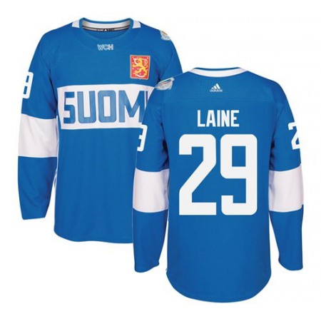 Team Finland #29 Patrik Laine Blue 2016 World Cup Stitched NHL Jersey