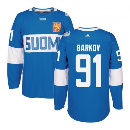 Team Finland #91 Aleksander Barkov Blue 2016 World Cup Stitched NHL Jersey