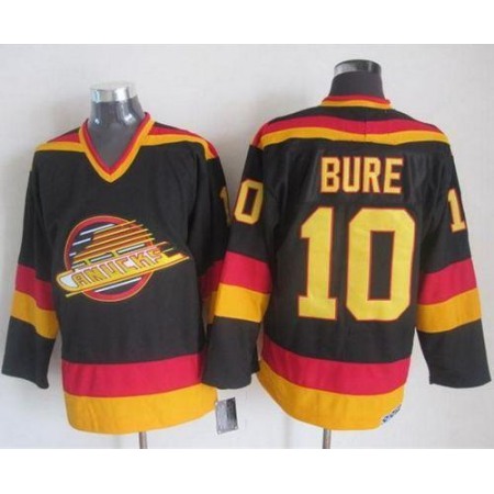 Canucks #10 Pavel Bure Black/Gold CCM Throwback Stitched NHL Jersey