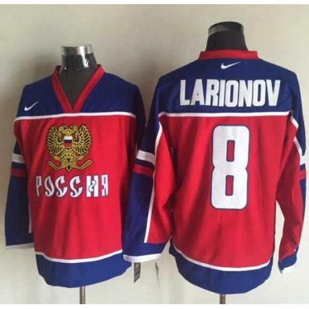 Canucks #8 Igor Larionov Red/Blue Nike Stitched NHL Jersey