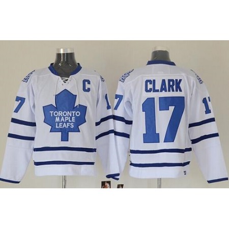 Maple Leafs #17 Wendel Clark White Stitched NHL Jersey