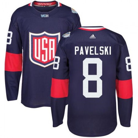 Team USA #8 Joe Pavelski Navy Blue 2016 World Cup Stitched NHL Jersey