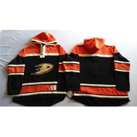 Ducks Blank Black Sawyer Hooded Sweatshirt Stitched NHL Jersey
