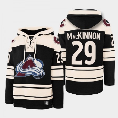 Men's Colorado Avalanche #29 Nathan MacKinnon Black All Stitched Sweatshirt Hoodie