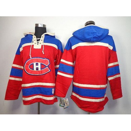 Canadiens Blank Red Sawyer Hooded Sweatshirt Stitched NHL Jersey