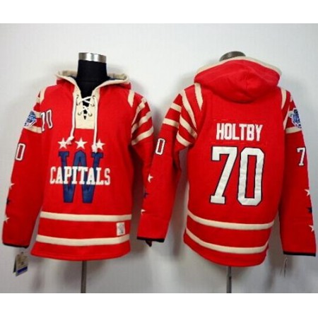 Capitals #70 Braden Holtby 2015 Winter Classic Red Sawyer Hooded Sweatshirt Stitched NHL Jersey