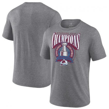 Men's Colorado Avalanche Heathered Gray 2022 Stanley Cup Champions Banner Tri-Blend T-Shirt