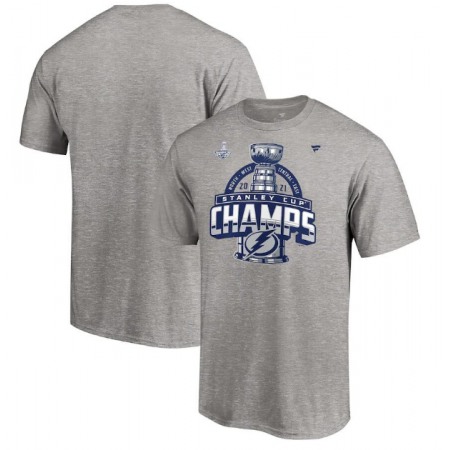 Men's Tampa Bay Lightning 2021 Gray Stanley Cup Champions Locker Room T-Shirt