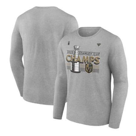 Men's Vegas Golden Knights Heather Gray 2023 Stanley Cup Champions Locker Room Long Sleeve T-Shirt