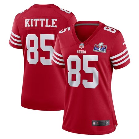 Women's San Francisco 49ers #85 George Kittle Nike Scarlet Super Bowl LVIII Game Jersey
