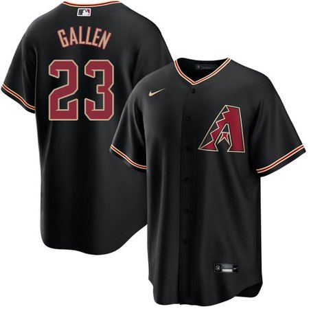 Men's Arizona Diamondbacks #23 Zac Gallen Black Base Stitched Baseball Jersey