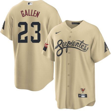 Men's Arizona Diamondbacks #23 Zac Gallen Cream Base Stitched Baseball Jersey